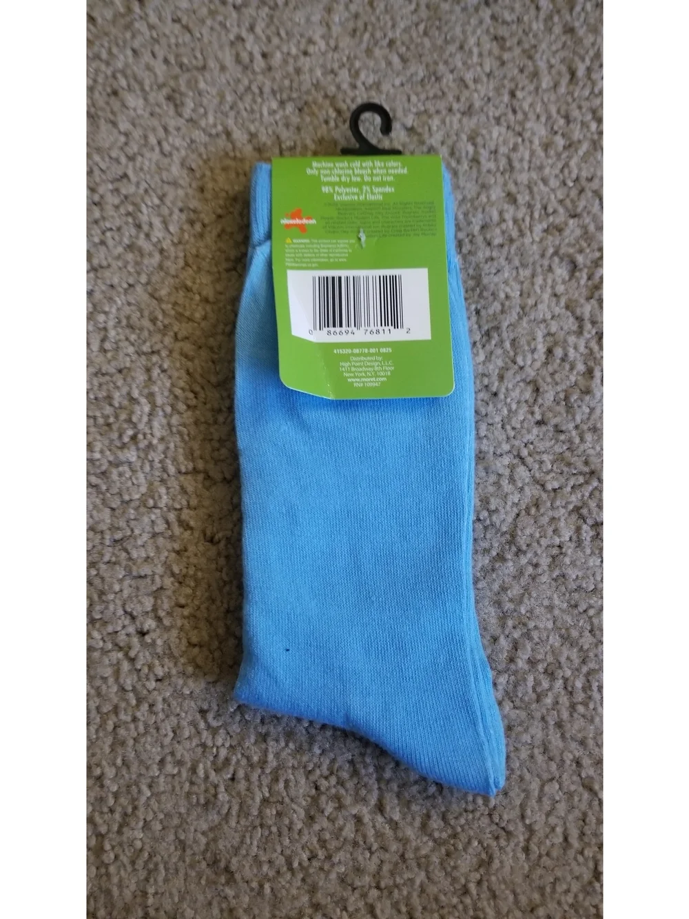 Nickelodeon Light Blue Rugrats Tommy '90s TV Socks